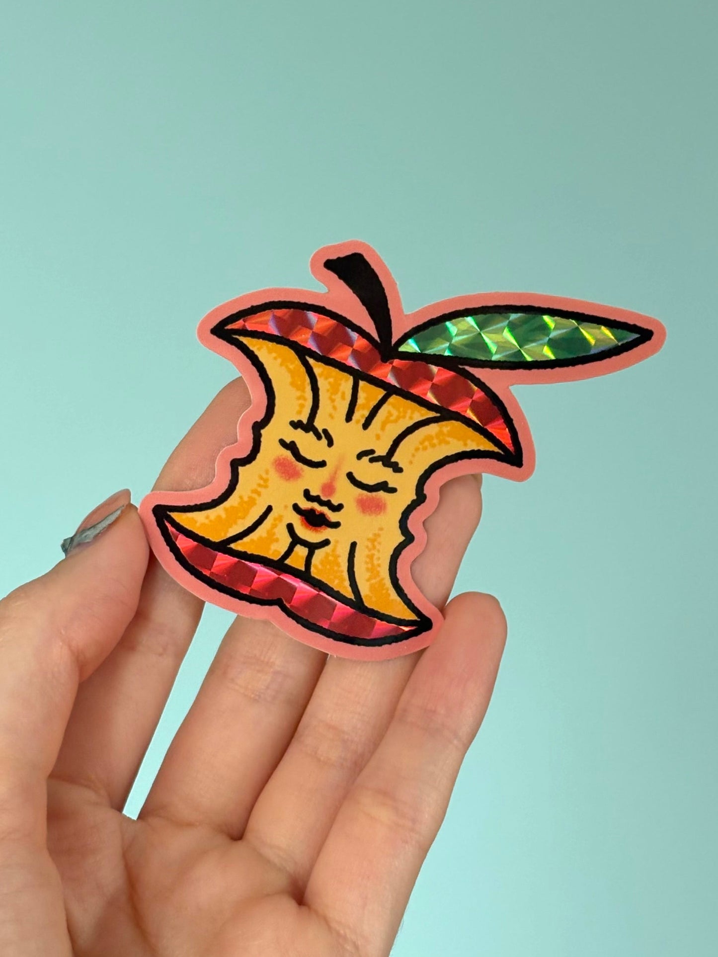 Apple Core Vinyl Sticker